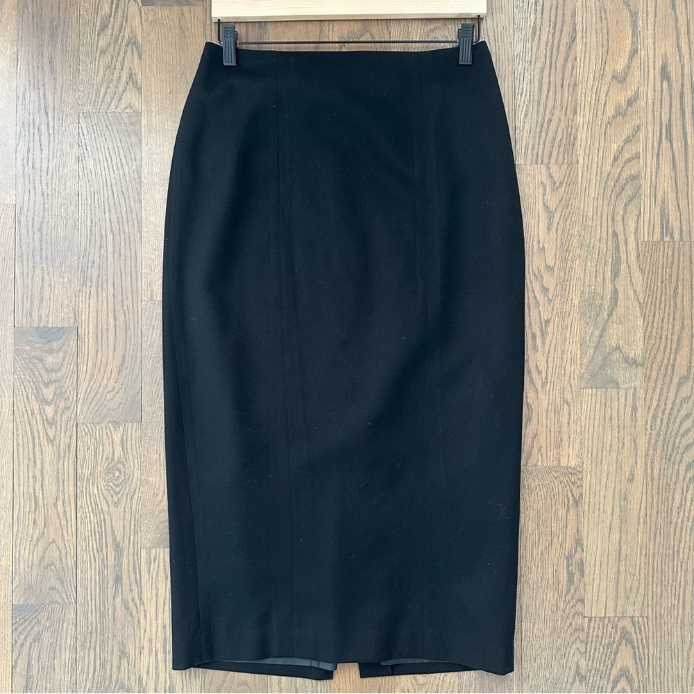 Vintage Ann Taylor Wool High Waist Midi Pencil Skirt in Black Size 10